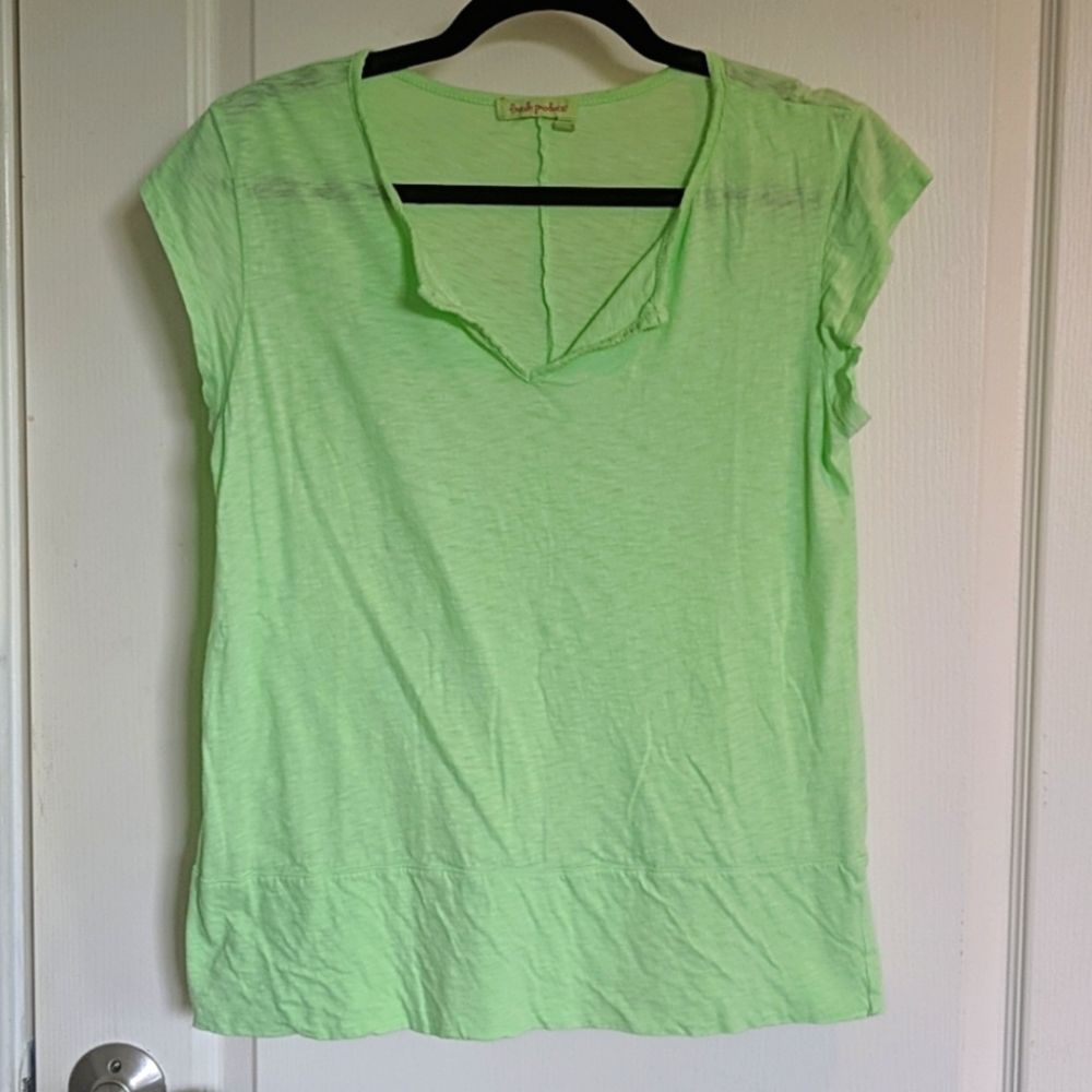 Green Fresh Produce Cap Sleeve shirt
